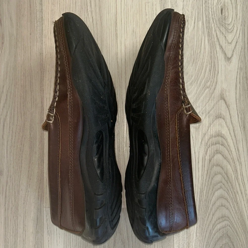 Allen Edmonds Leather Boulder Venetian Moccasins 7.5D Brown Driving Loafers